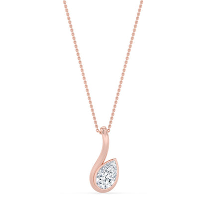 Rose Gold / 1.50ct Lab Grown Diamond Bezel Necklace