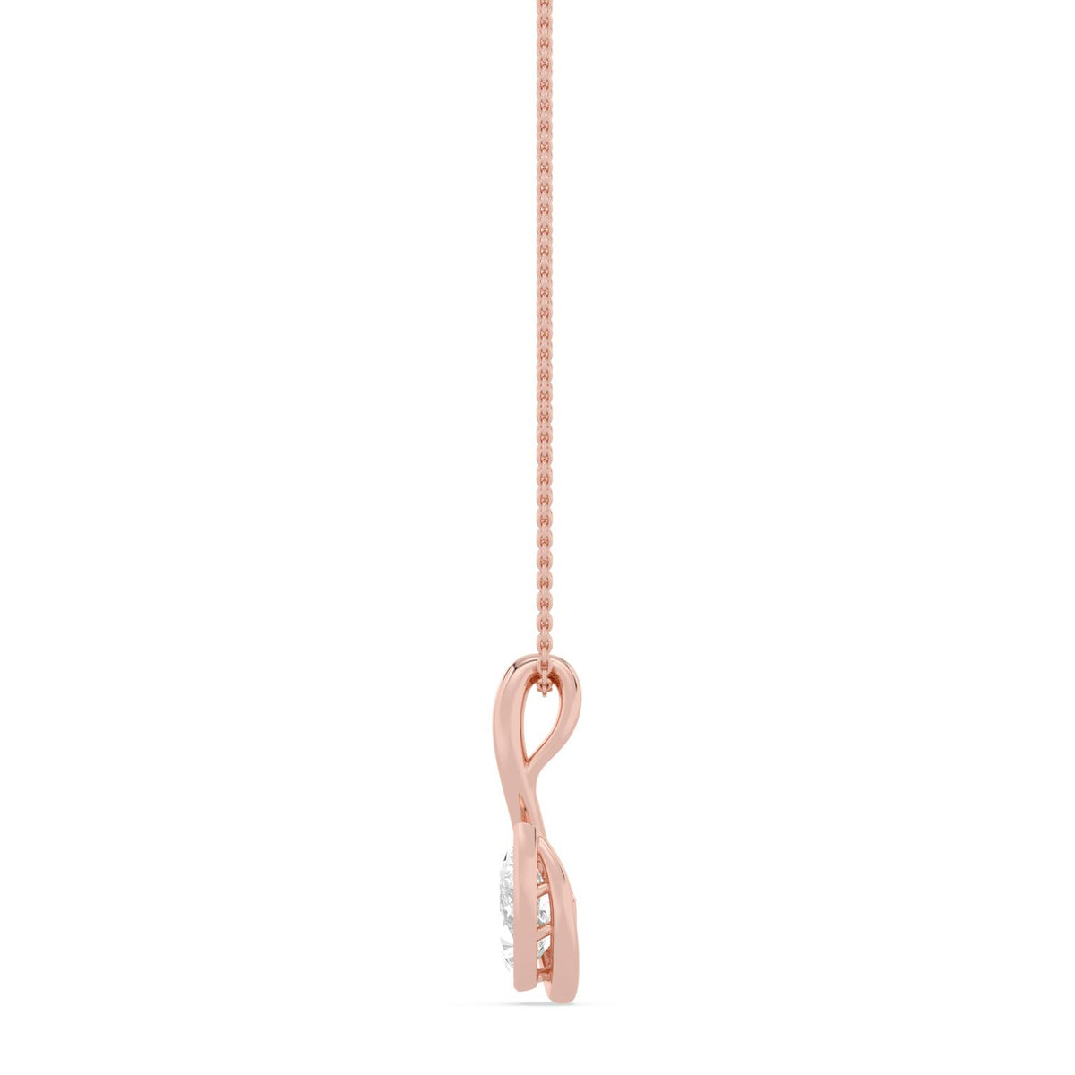 Rose Gold / 1.50ct Lab Grown Diamond Bezel Necklace