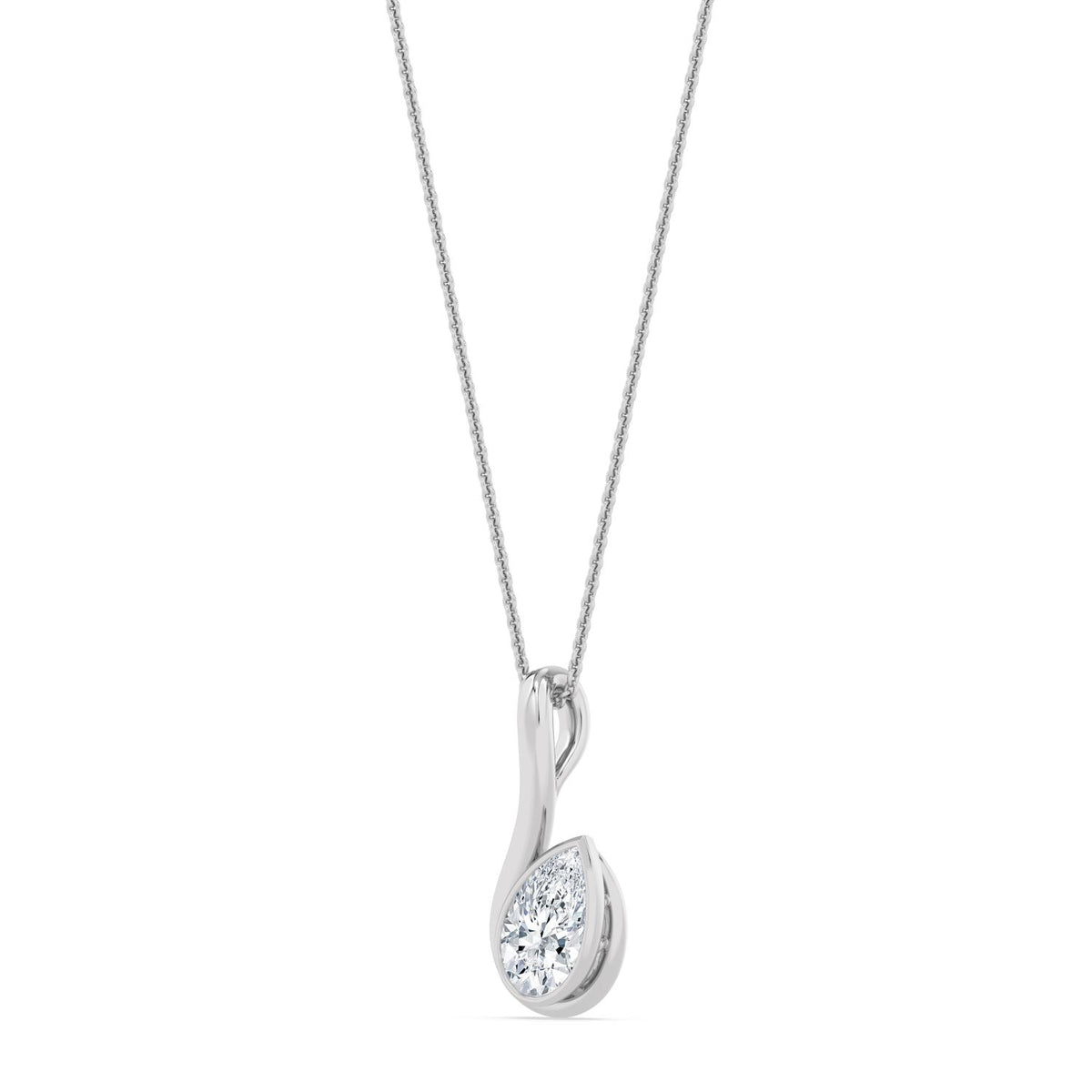 White Gold / 1.50ct Lab Grown Diamond Bezel Necklace