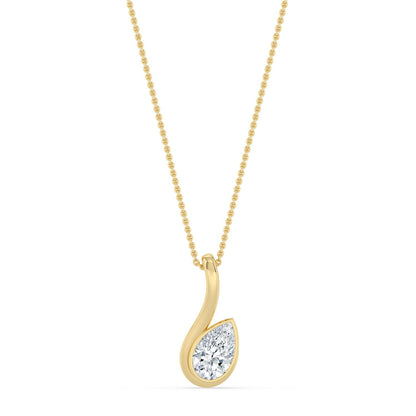 Yellow Gold / 1.50ct Lab Grown Diamond Bezel Necklace