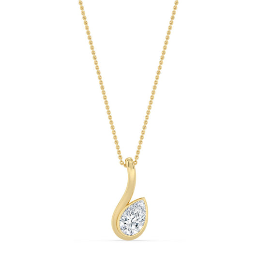 Yellow Gold / 1.50ct Lab Grown Diamond Bezel Necklace