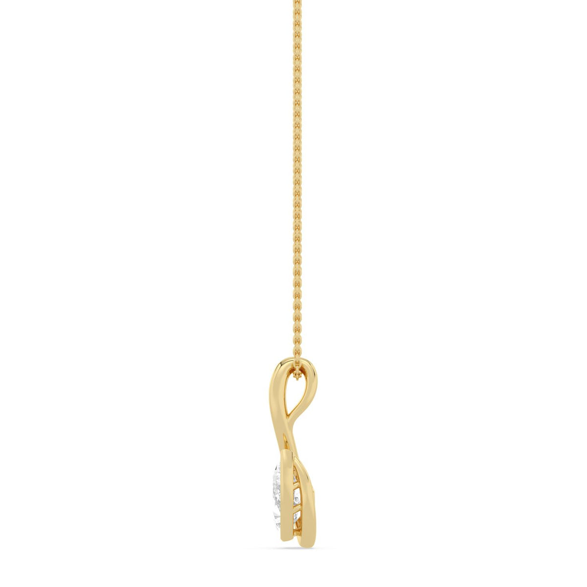 Yellow Gold / 1.50ct Lab Grown Diamond Bezel Necklace