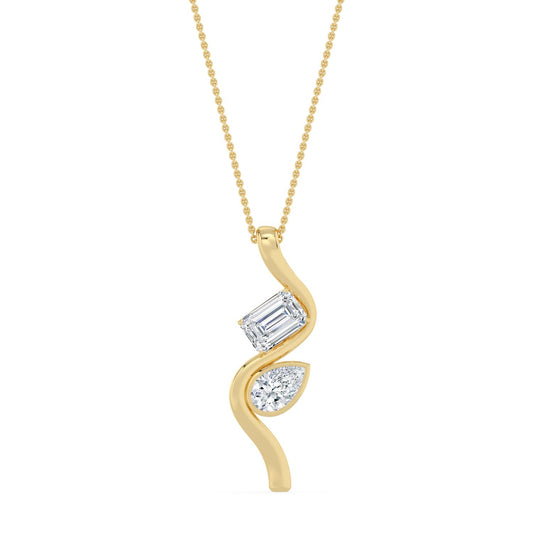 Yellow Gold / 3.13ct Lab Grown Diamond Pendant