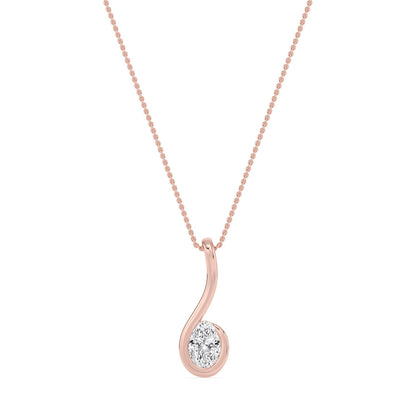 Rose Gold / 1.50ct Lab Grown Diamond Bezel Necklace
