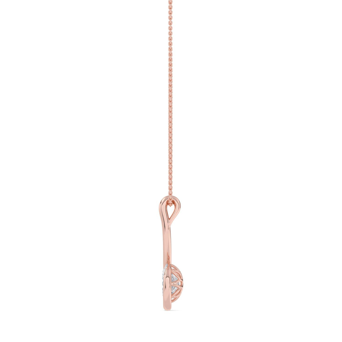 Rose Gold / 1.50ct Lab Grown Diamond Bezel Necklace