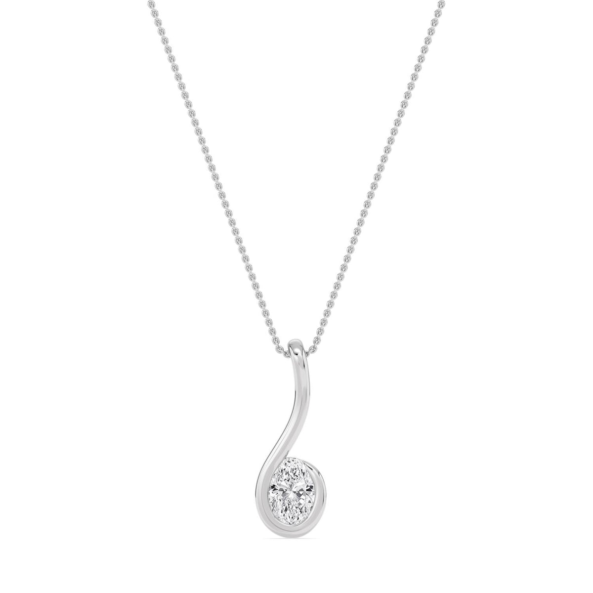 White Gold / 1.50ct Lab Grown Diamond Bezel Necklace