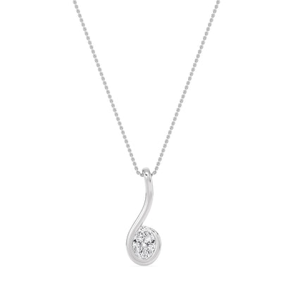 White Gold / 1.50ct Lab Grown Diamond Bezel Necklace