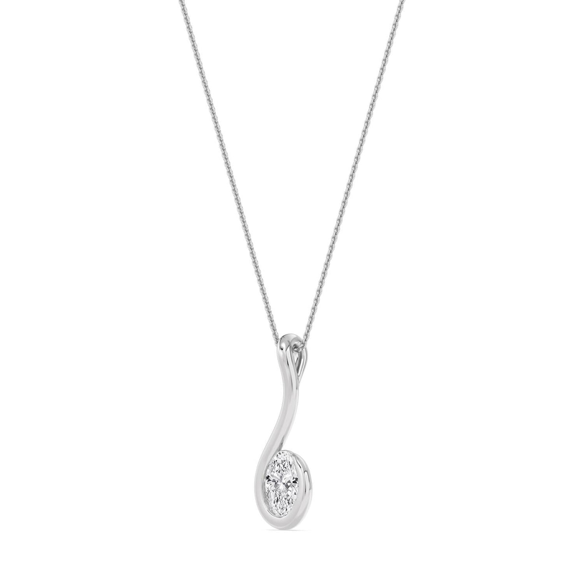 White Gold / 1.50ct Lab Grown Diamond Bezel Necklace