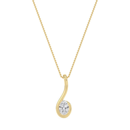 Yellow Gold / 1.50ct Lab Grown Diamond Bezel Necklace