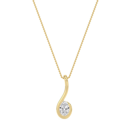 Yellow Gold / 1.50ct Lab Grown Diamond Bezel Necklace