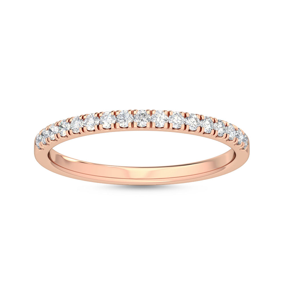 Rose Gold / Iris Prong Wedding Band
