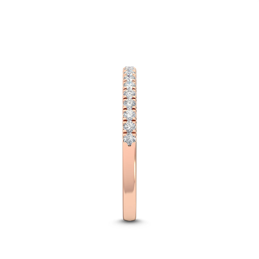 Rose Gold / Iris Prong Wedding Band