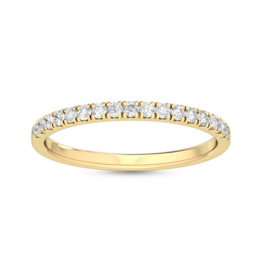 Yellow Gold / Iris Prong Wedding Band