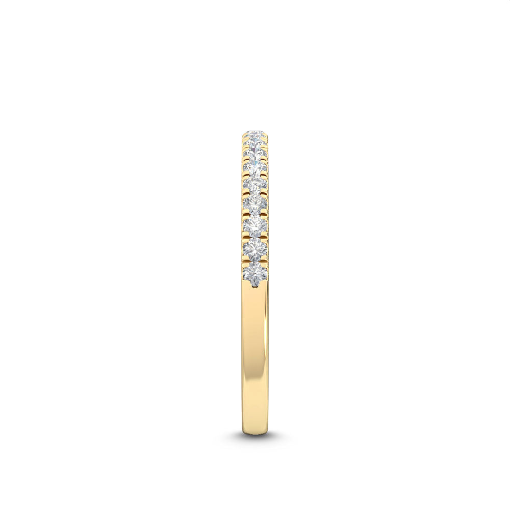Yellow Gold / Iris Prong Wedding Band