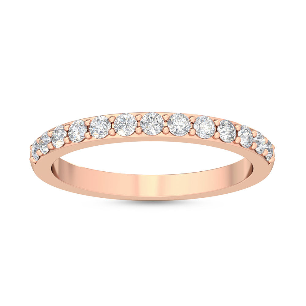 Rose Gold / Perla Prong Wedding Band