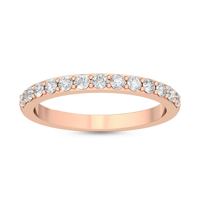 Rose Gold / Perla Prong Wedding Band