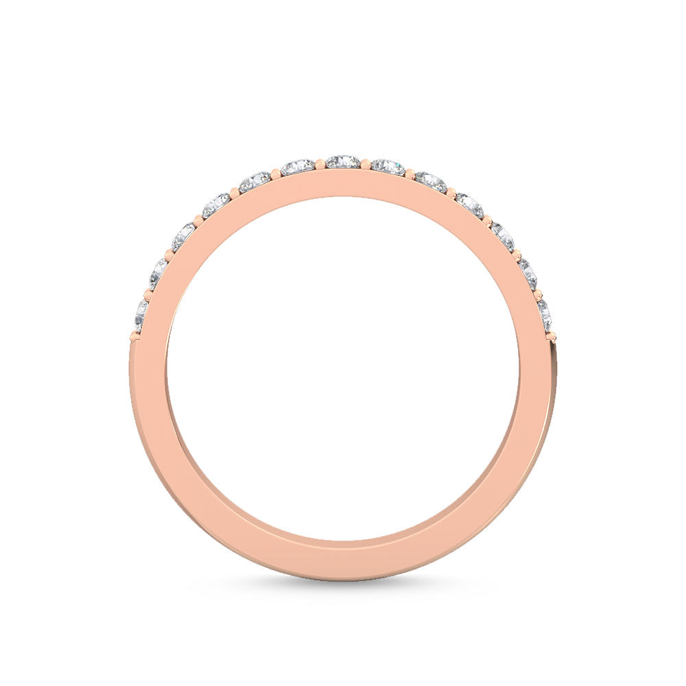 Rose Gold / Perla Prong Wedding Band
