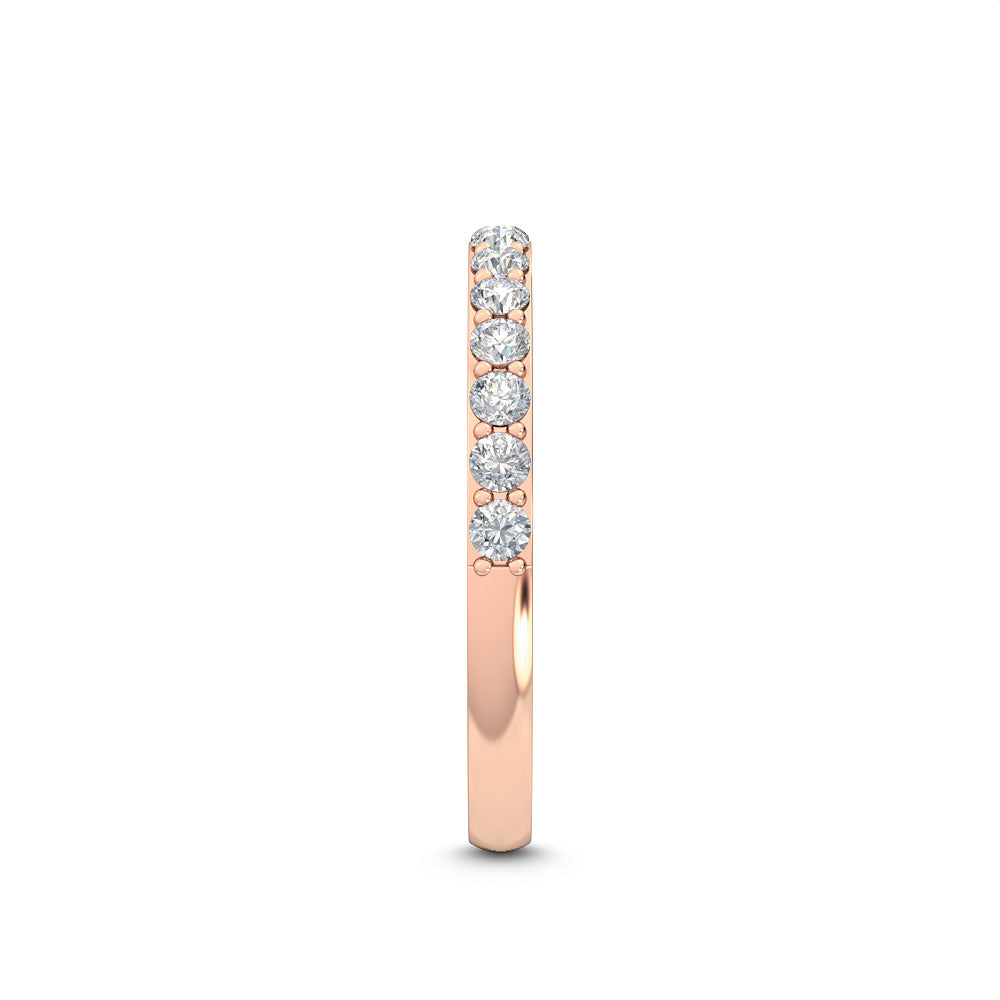Rose Gold / Perla Prong Wedding Band