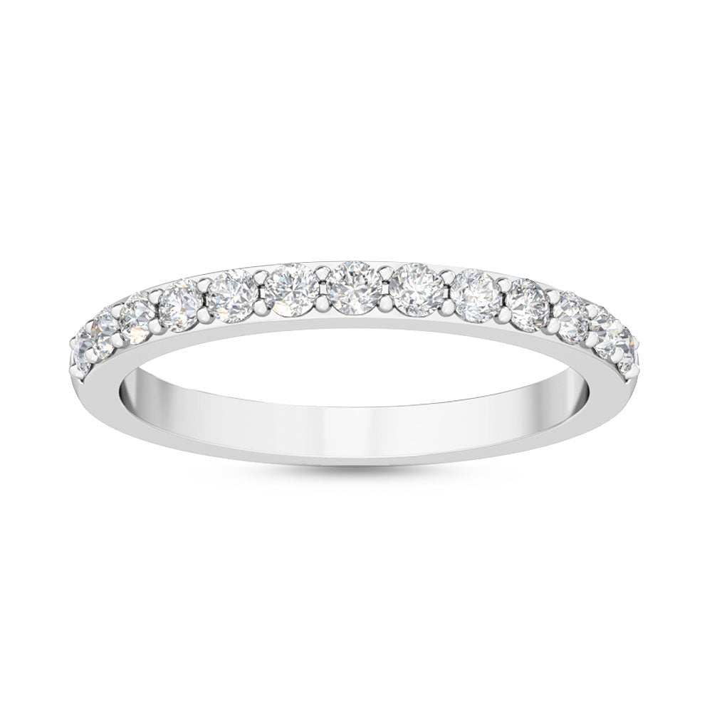 White Gold / Perla Prong Wedding Band