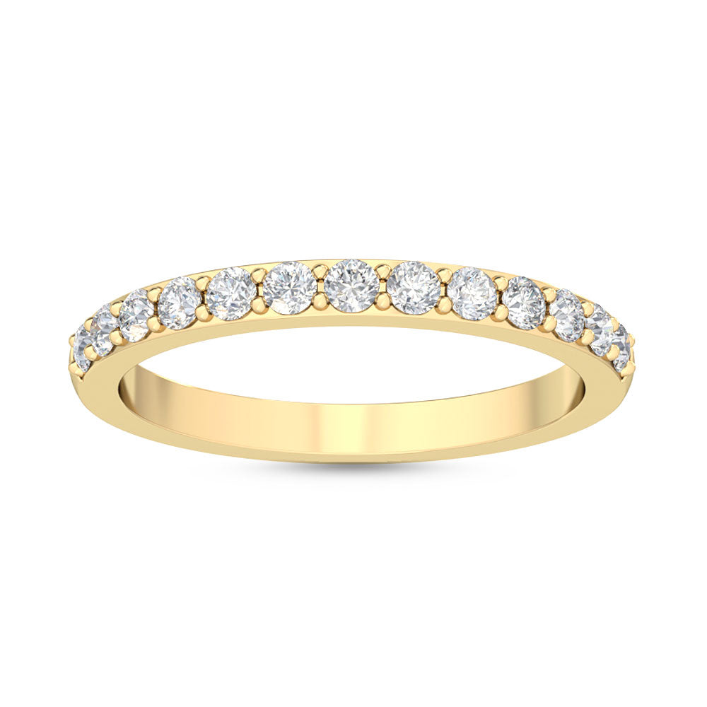Yellow Gold / Perla Prong Wedding Band