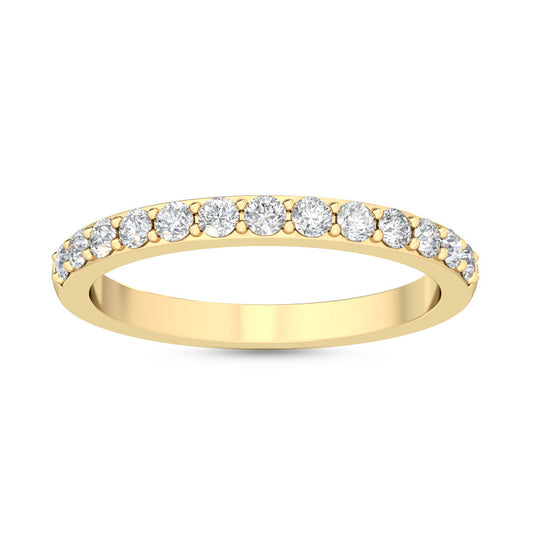 Yellow Gold / Perla Prong Wedding Band