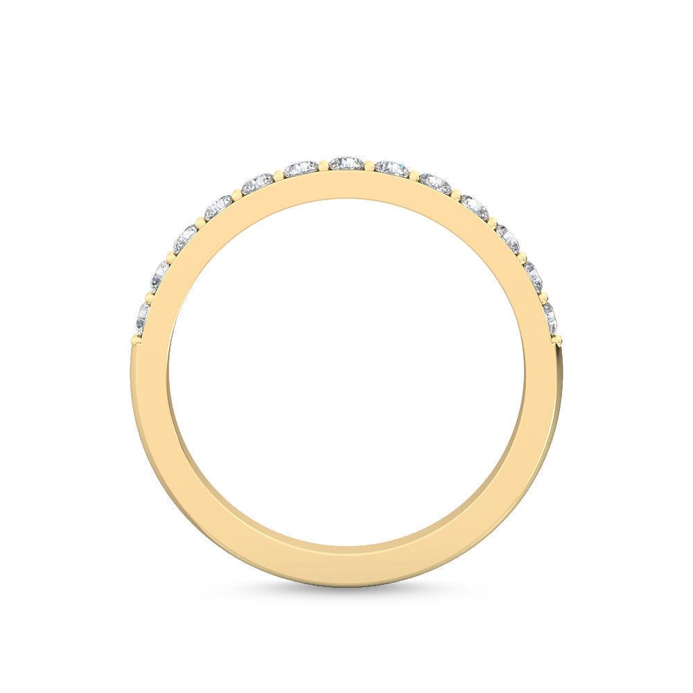 Yellow Gold / Perla Prong Wedding Band