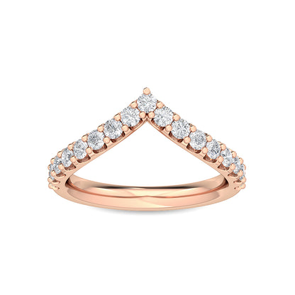 Rose Gold / Almas Prong Wedding Band
