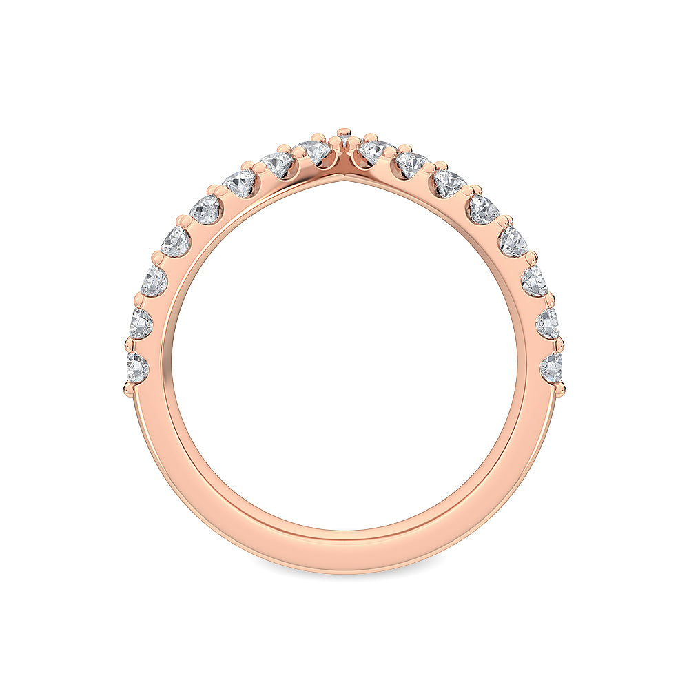 Rose Gold / Almas Prong Wedding Band