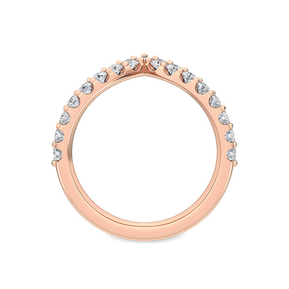 Rose Gold / Almas Prong Wedding Band