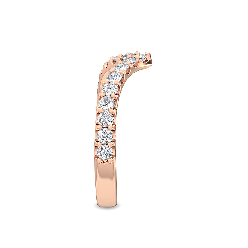 Rose Gold / Almas Prong Wedding Band