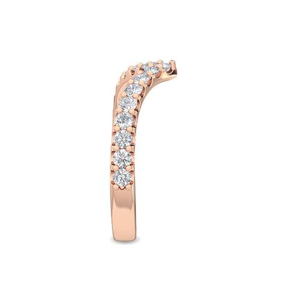 Rose Gold / Almas Prong Wedding Band