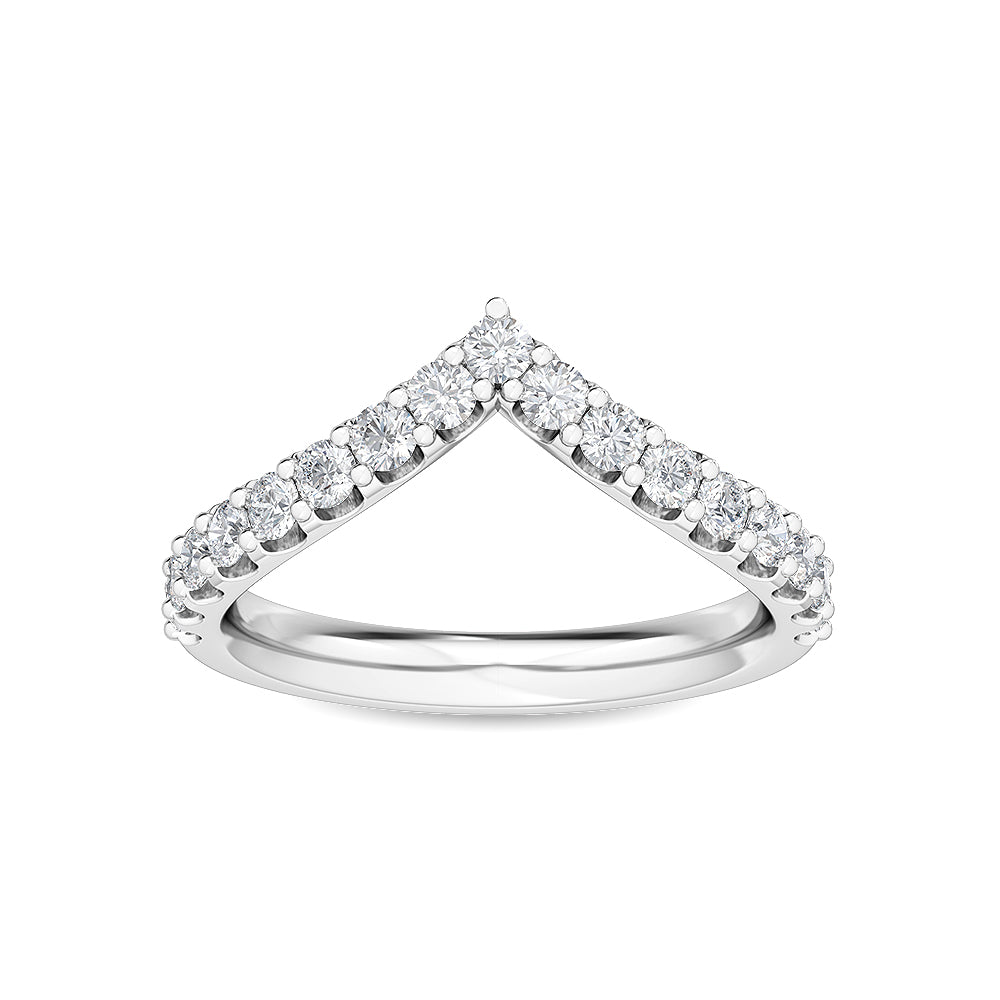 White Gold / Almas Prong Wedding Band