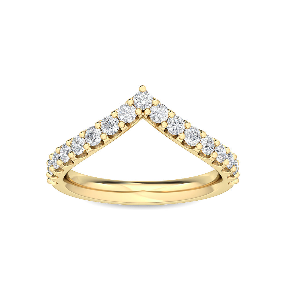 Yellow Gold / Almas Prong Wedding Band