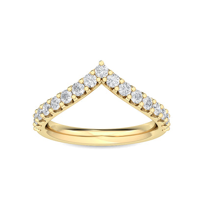 Yellow Gold / Almas Prong Wedding Band