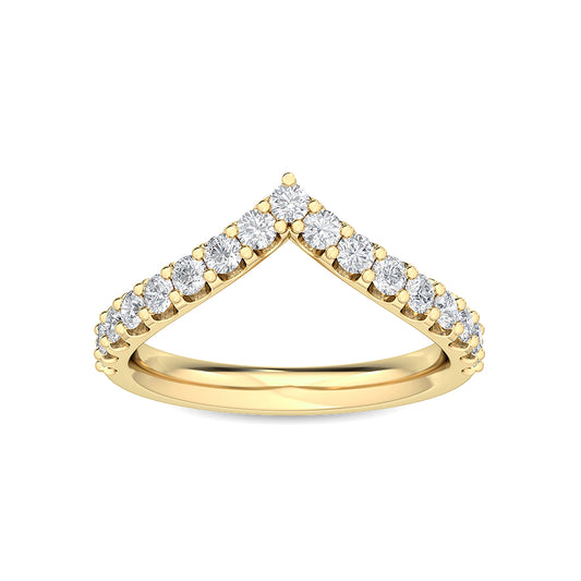 Yellow Gold / Almas Prong Wedding Band
