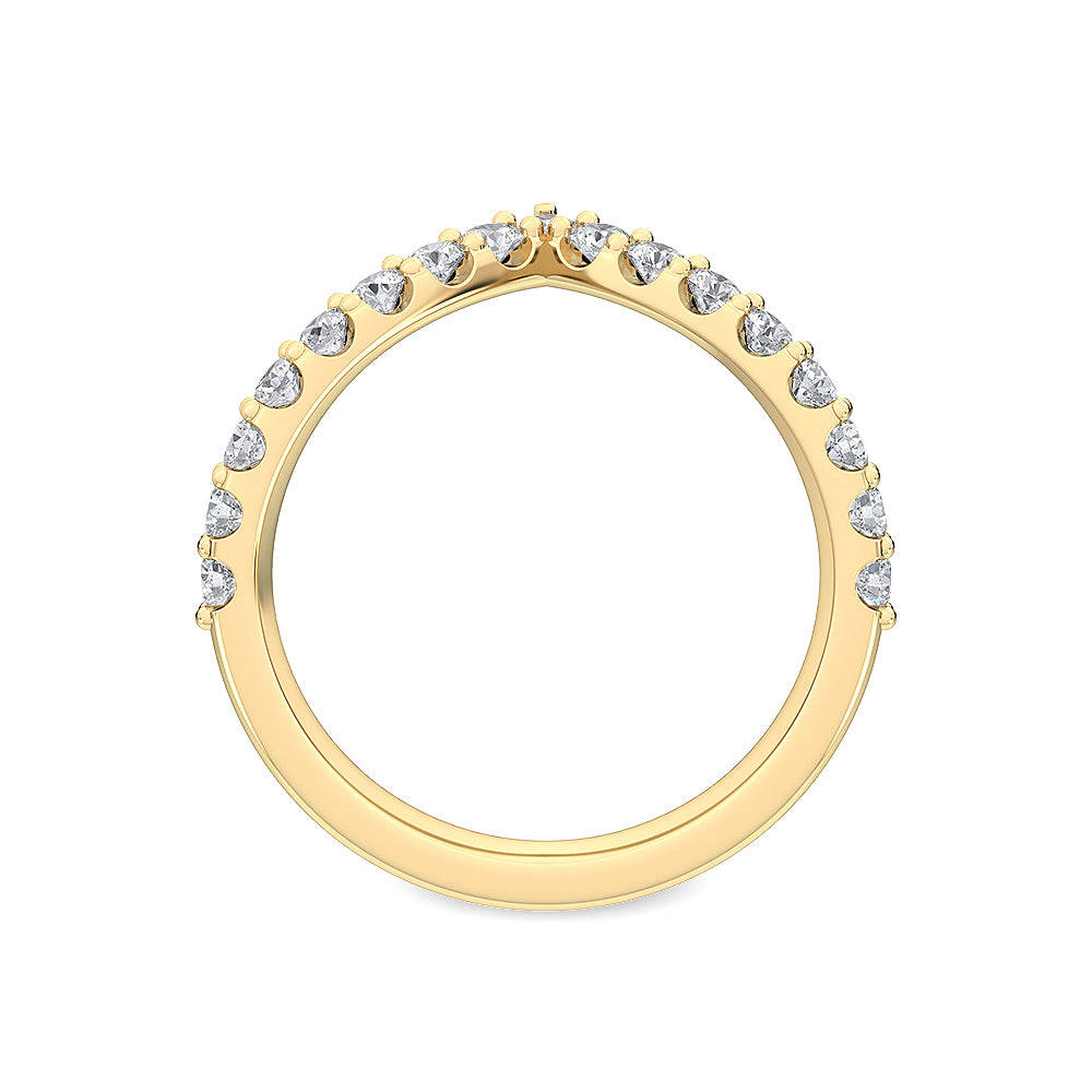 Yellow Gold / Almas Prong Wedding Band