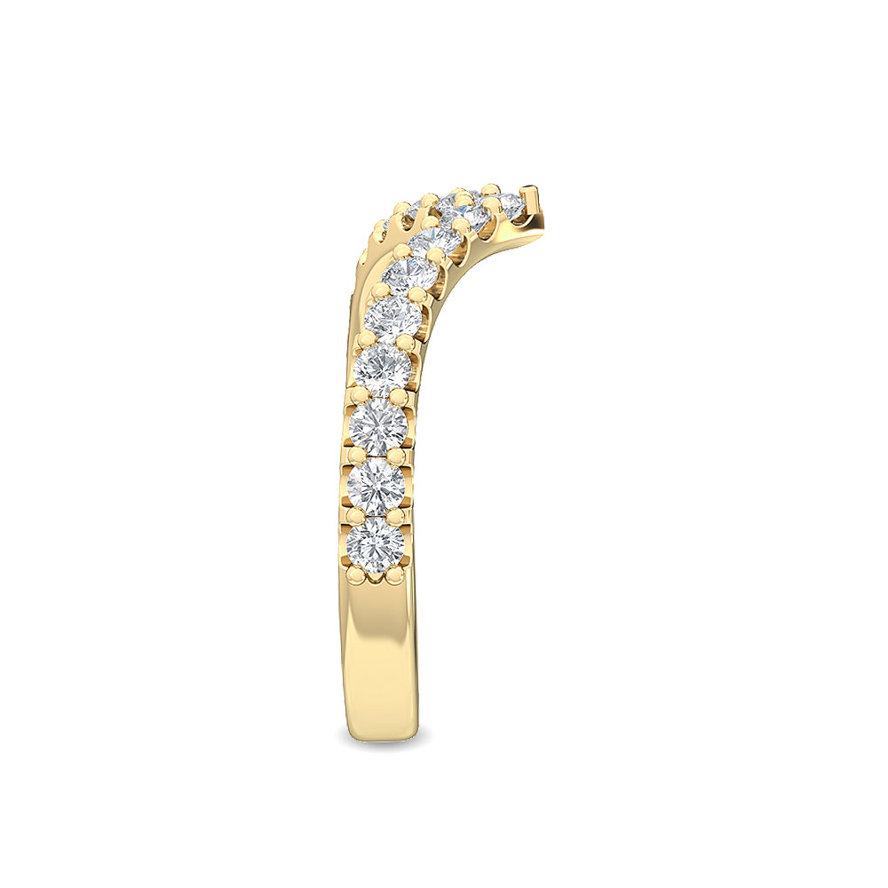 Yellow Gold / Almas Prong Wedding Band