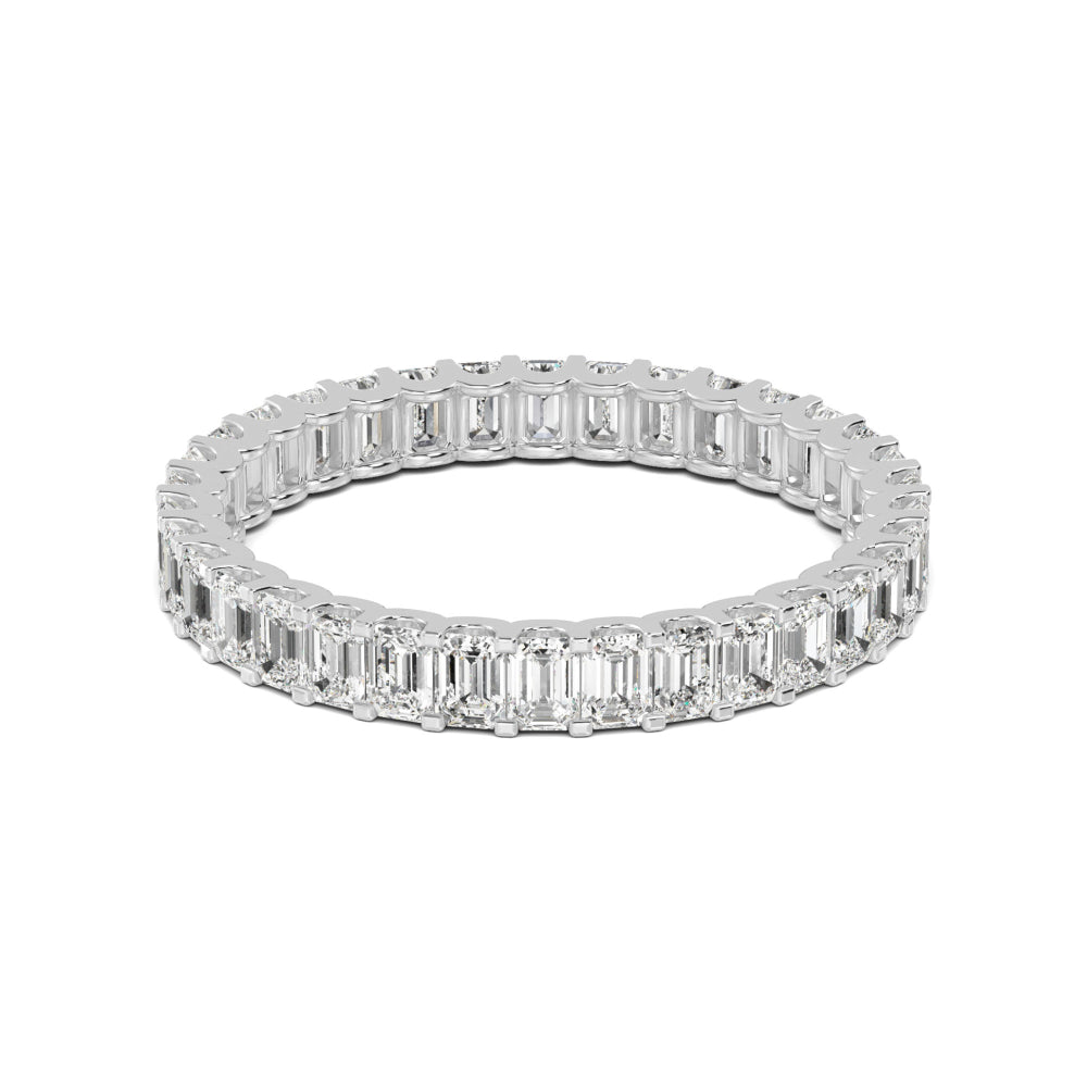 White Gold / Hazel Eternity Wedding Band