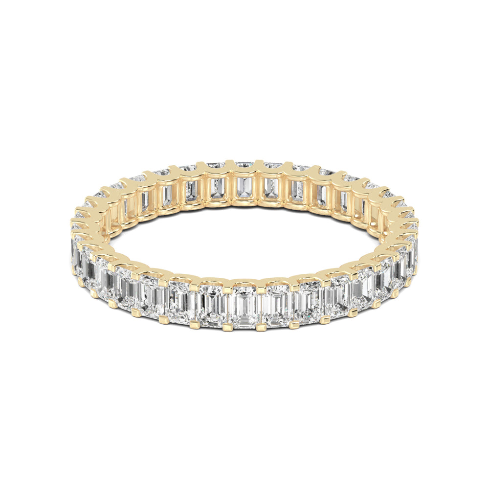 Yellow Gold / Hazel Eternity Wedding Band