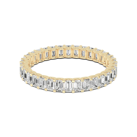 Yellow Gold / Hazel Eternity Wedding Band