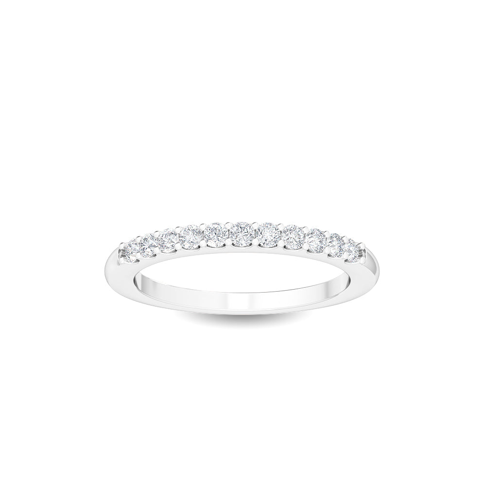 White Gold / Alize Prong Wedding Band