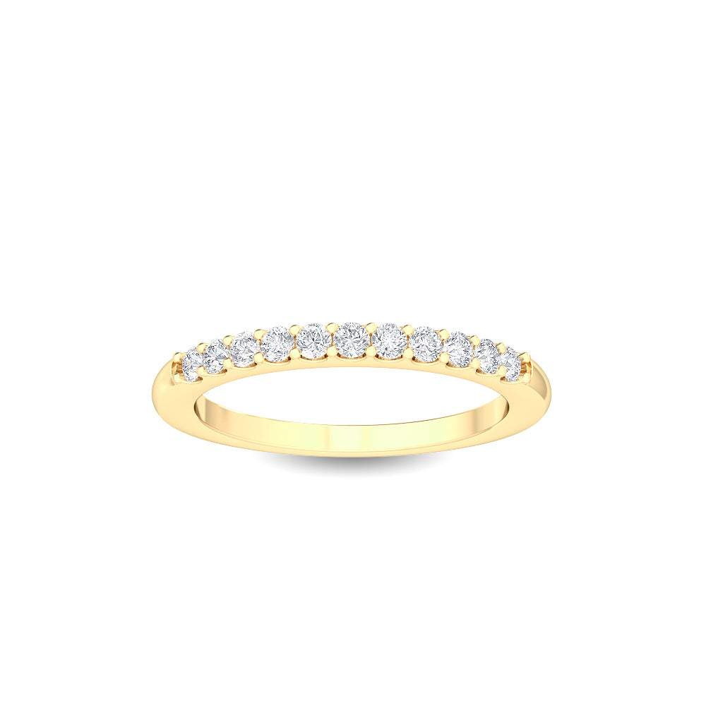 Yellow Gold / Alize Prong Wedding Band