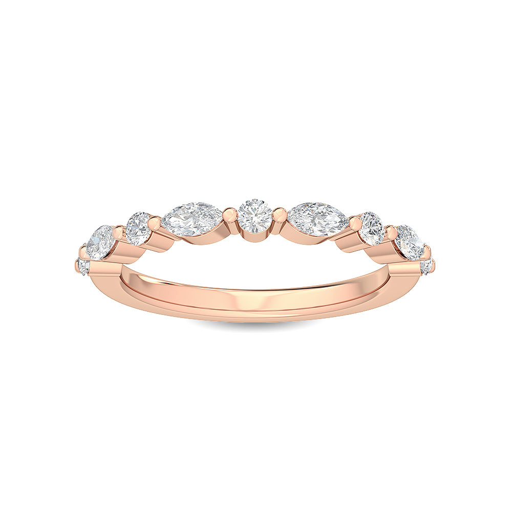 Rose Gold / Leena Diamond Wedding Band