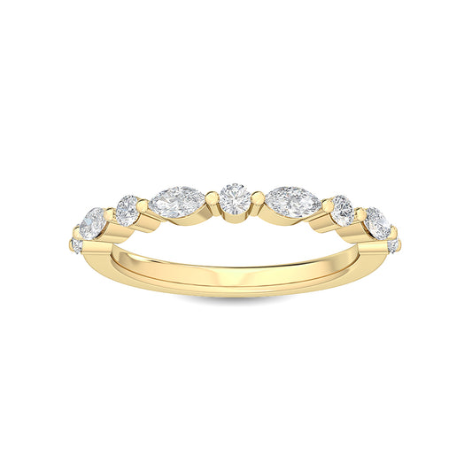 Yellow Gold / Leena Diamond Wedding Band