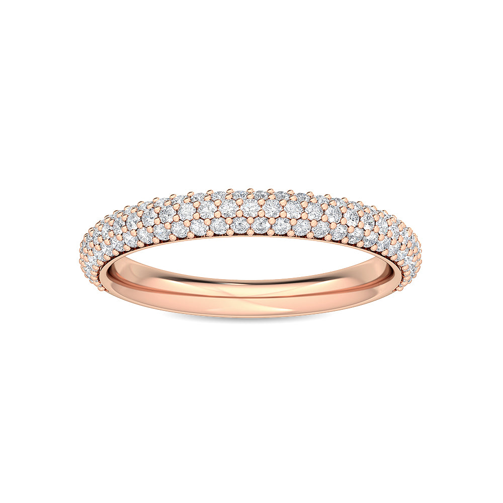 Rose Gold / Fleur Prong Wedding Band
