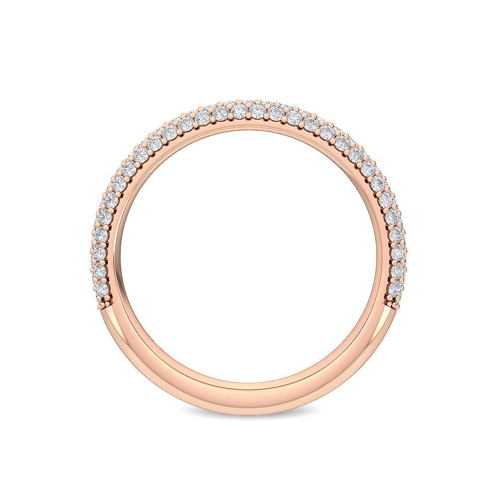 Rose Gold / Fleur Prong Wedding Band