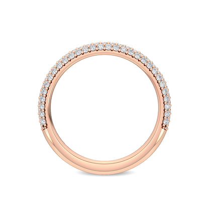 Rose Gold / Fleur Prong Wedding Band