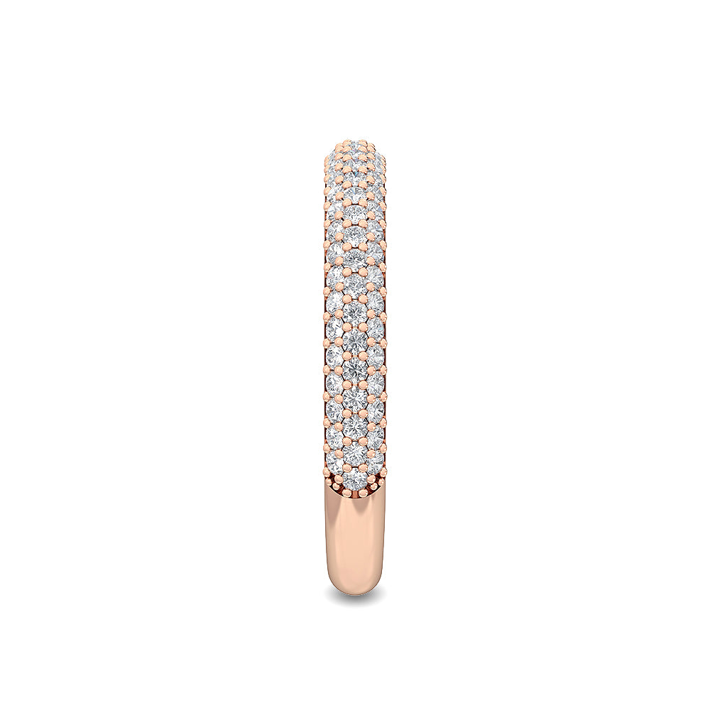 Rose Gold / Fleur Prong Wedding Band