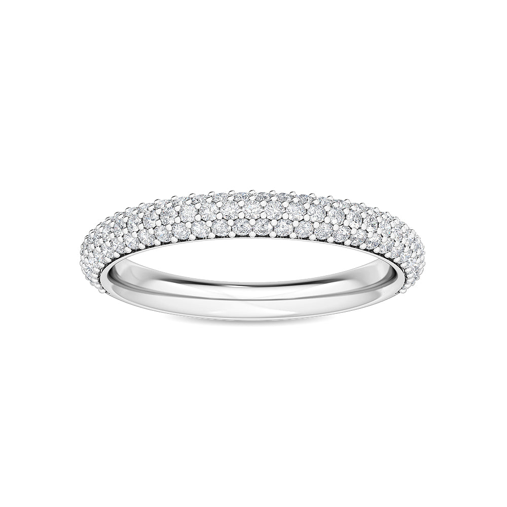 White Gold / Fleur Prong Wedding Band