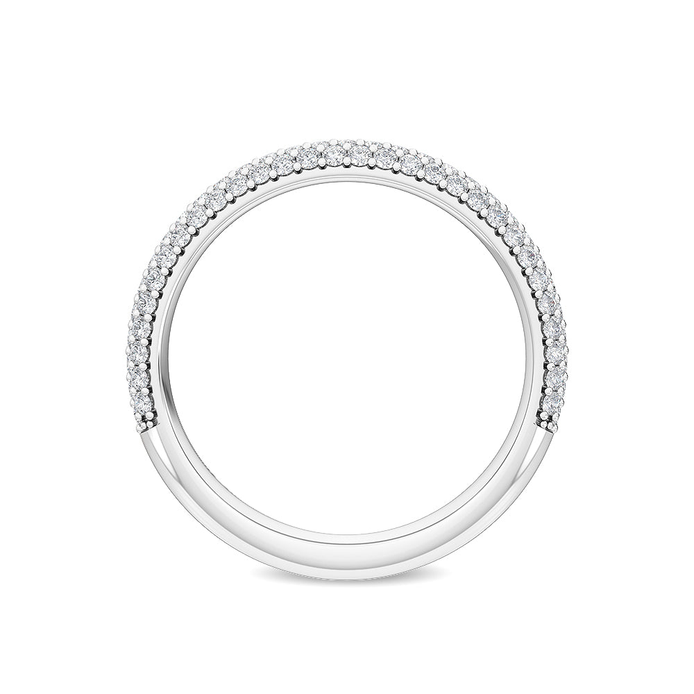 White Gold / Fleur Prong Wedding Band